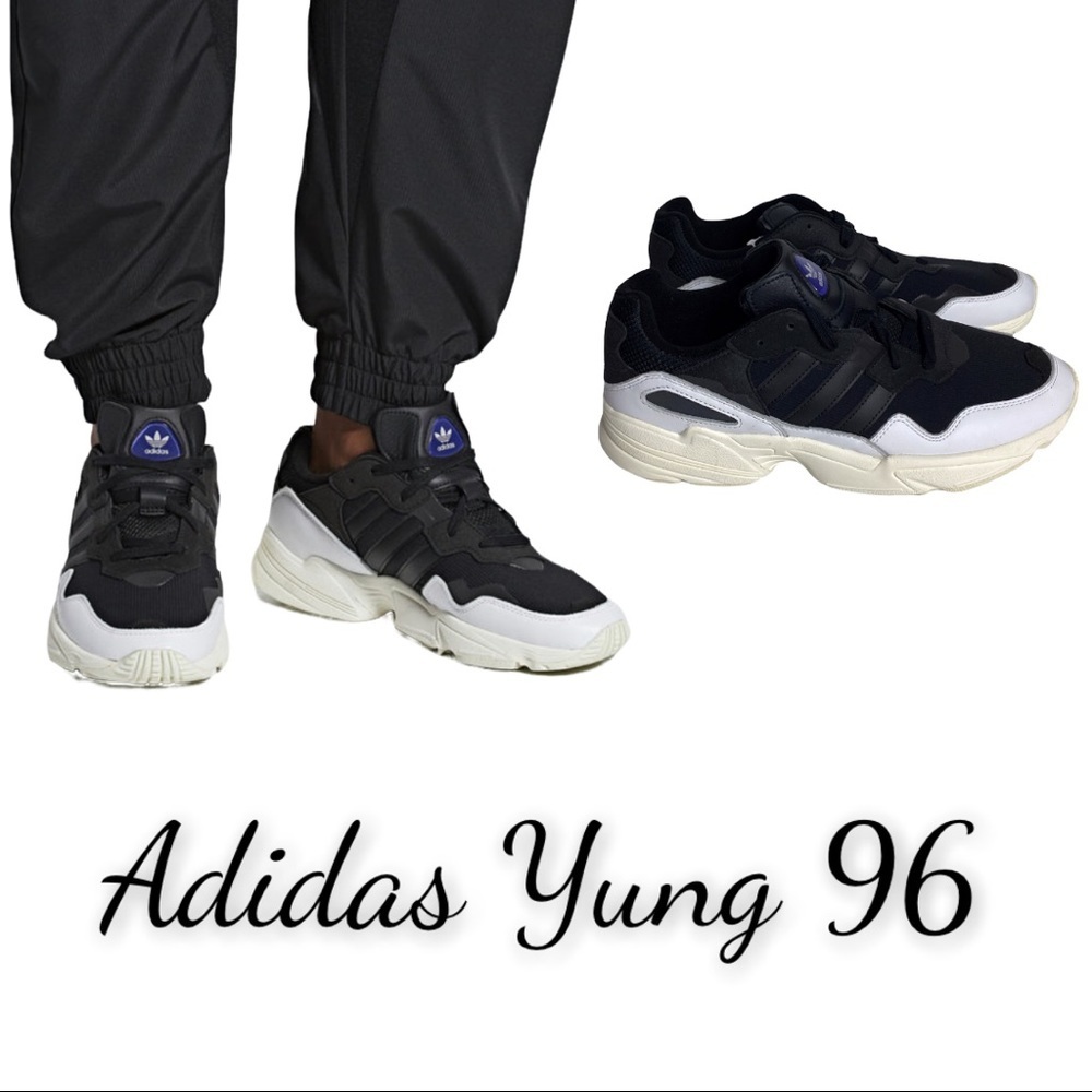 NWT Men’s Black & White Adidas Yung 96 Athletic Shoes